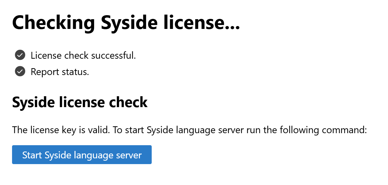 Syside Modeler license success