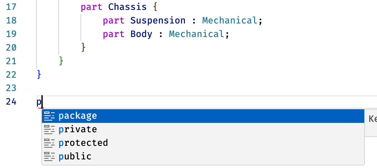 Auto completion of a keyword