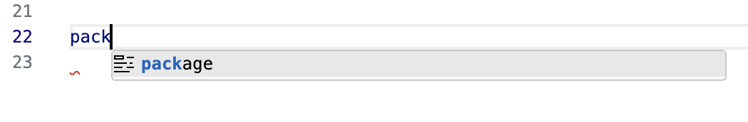 Auto completion of a keyword