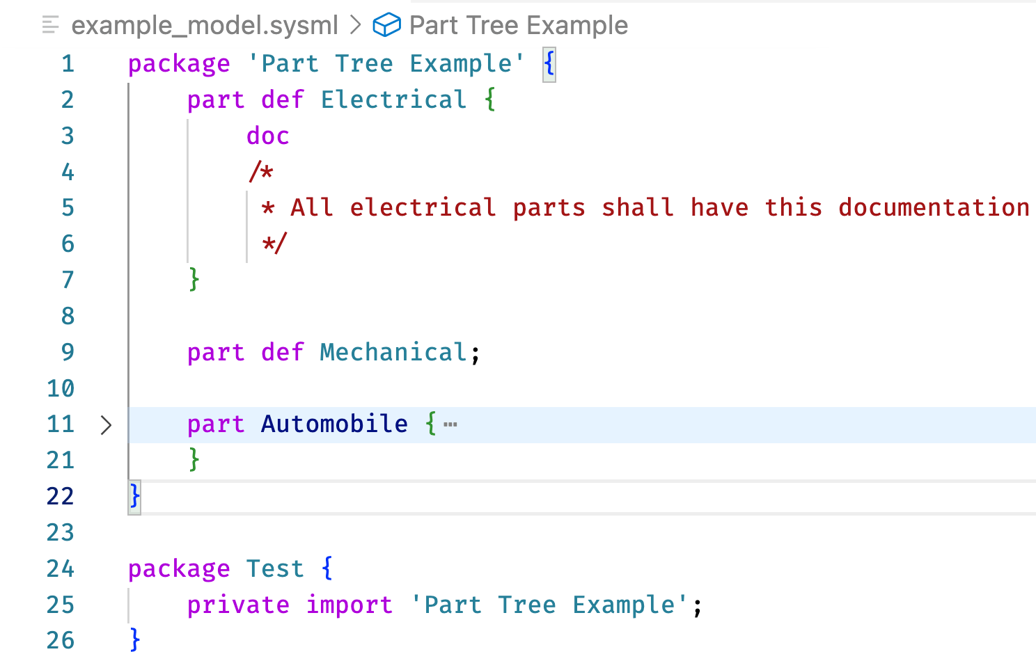 Source code after folding