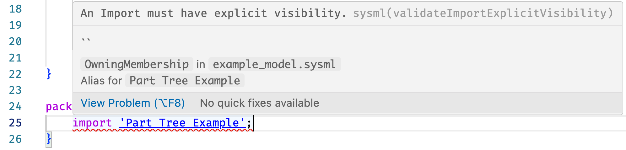 Validation error